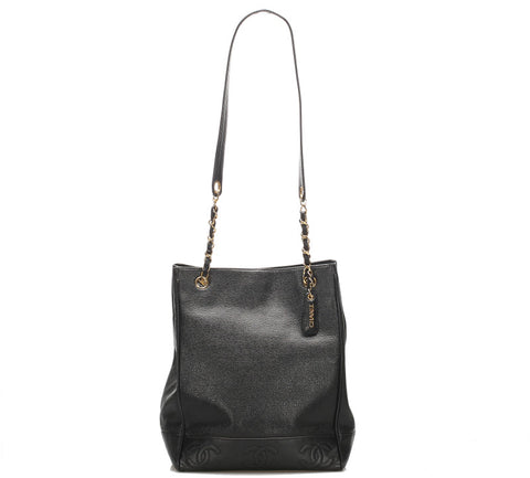 シャネル トリプルココ ブラック キャビアスキン チェーン ショルダーバッグ レディース CHANEL 中古