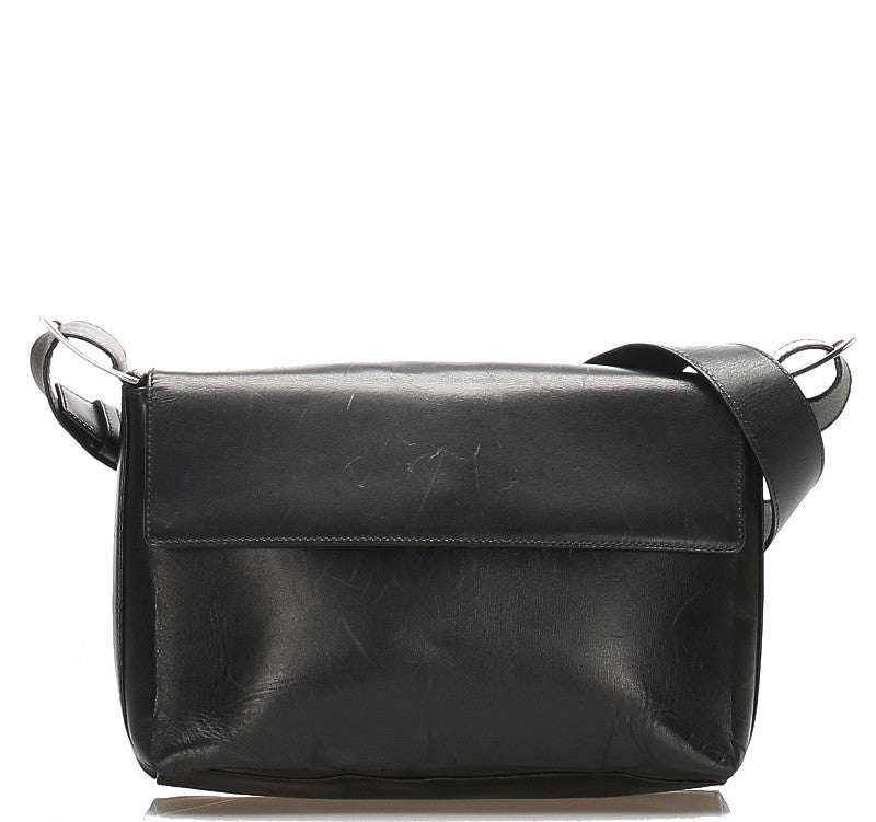 サルヴァトーレフェラガモ ヴァラ AF-21 9228 ブラック レザー 肩掛け ショルダーバッグ レディース Salvatore Ferragamo 中古