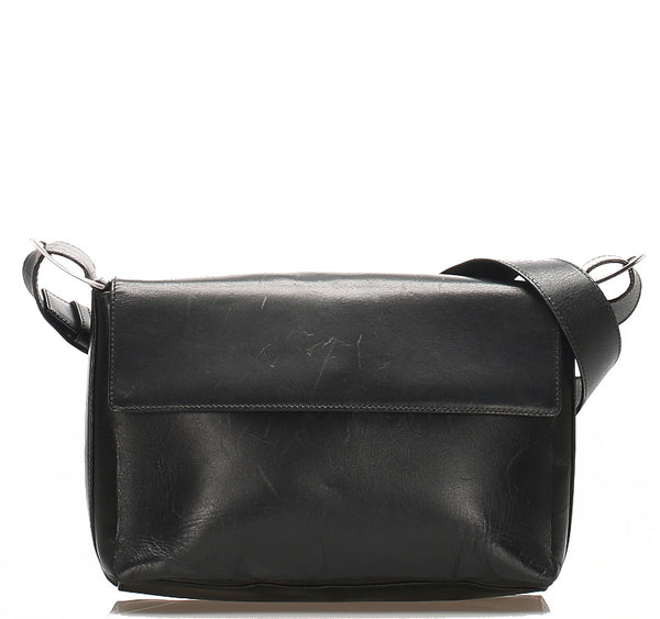 サルヴァトーレフェラガモ ヴァラ AF-21 9228 ブラック レザー 肩掛け ショルダーバッグ レディース Salvatore Ferragamo 中古