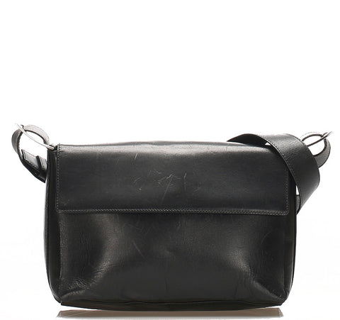 サルヴァトーレフェラガモ ヴァラ AF-21 9228 ブラック レザー 肩掛け ショルダーバッグ レディース Salvatore Ferragamo 中古