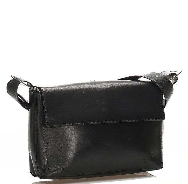 サルヴァトーレフェラガモ ヴァラ AF-21 9228 ブラック レザー 肩掛け ショルダーバッグ レディース Salvatore Ferragamo 中古