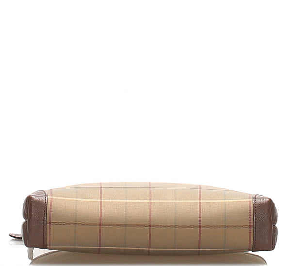 バーバリー カーキ 緑 キャンバス レザー クラッチバッグ ユニセックス BURBERRY 中古