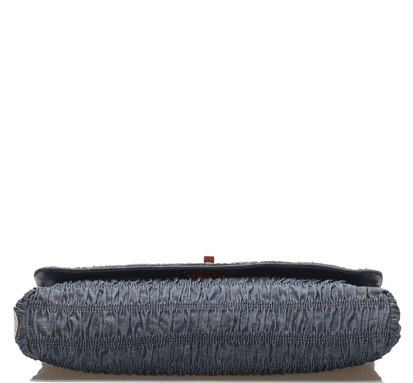 プラダ BP0500 ブルー 青 デニム クラッチバッグ PRADA レディース 中古