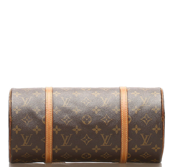 ルイ ヴィトン モノグラム パピヨン30 M51365 ブラウン 茶 PVC レザー ハンドバッグ LOUIS VUITTON レディース 中古