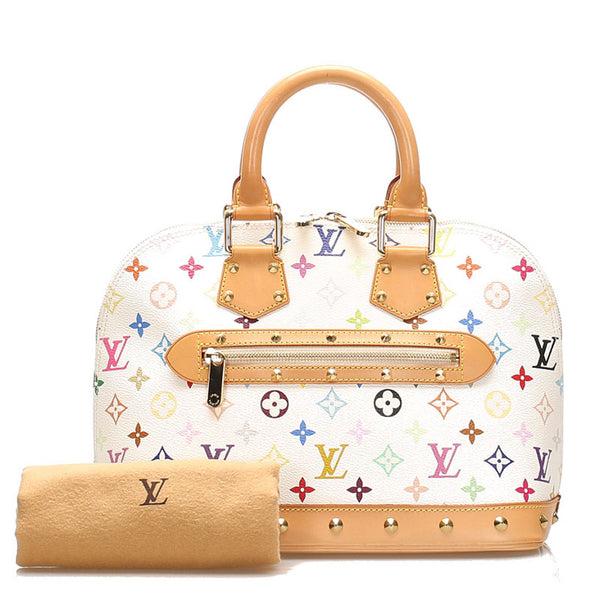ルイ ヴィトン マルチカラー アルマ M92647 ホワイト PVC レザー ハンドバッグ レディース LOUIS VUITTON 中古