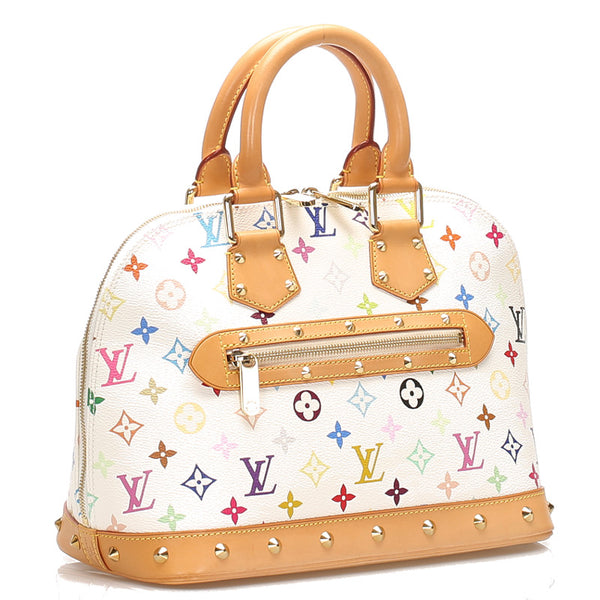 ルイ ヴィトン マルチカラー アルマ M92647 ホワイト PVC レザー ハンドバッグ レディース LOUIS VUITTON 中古