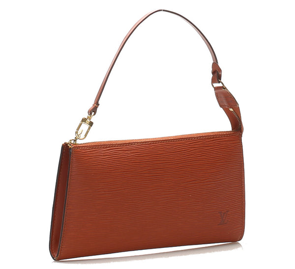 ルイ ヴィトン エピ アクセソワール M52943 ブラウン レザー ポシェット レディース LOUIS VUITTON 中古