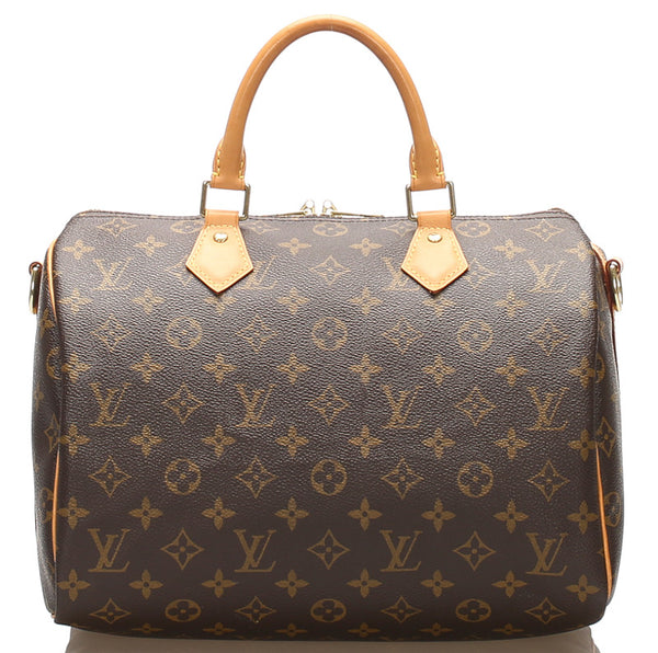 ルイ ヴィトン モノグラム スピーディ30 M41108 ブラウン 茶 PVC レザー ハンドバッグ LOUIS VUITTON レディース 中古
