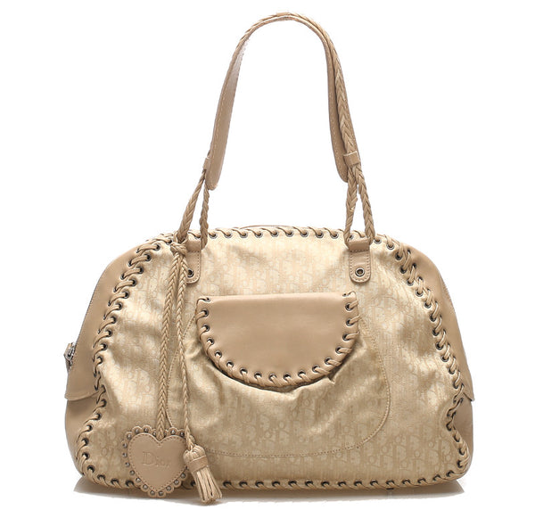 ディオール ベージュ レザー ショルダーバッグ レディース Dior 中古