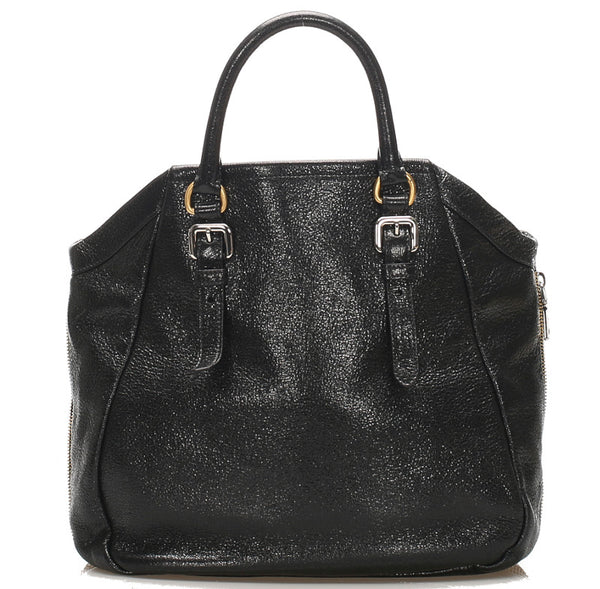 プラダ ブラック 黒 レザー ハンドバッグ レディース PRADA 中古