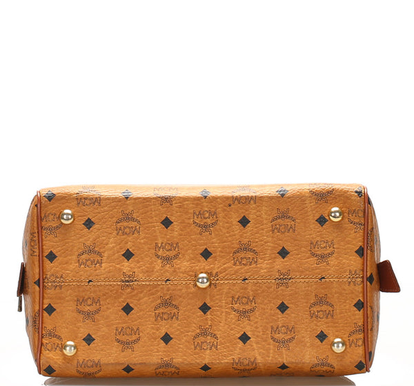 エム シー エム ブラウン 茶 レザー ハンドバッグ MCM レディース 中古