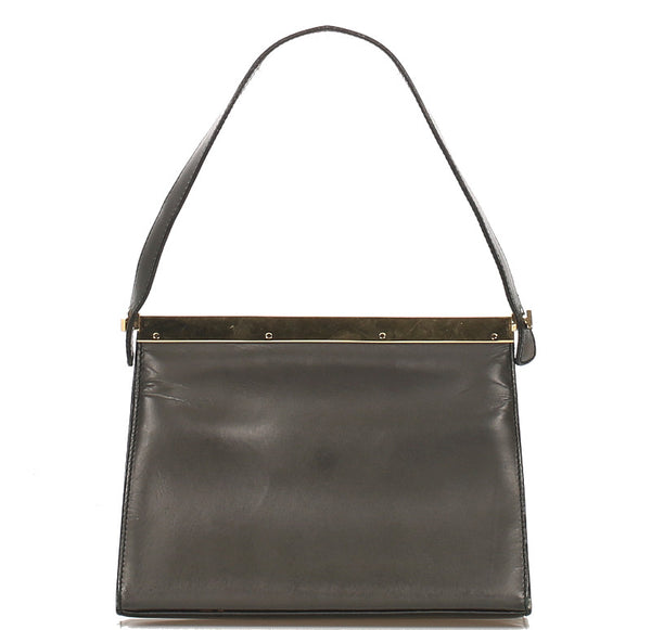 グッチ 001・2058 ブラック 黒 レザー ハンドバッグ GUCCI レディース 中古