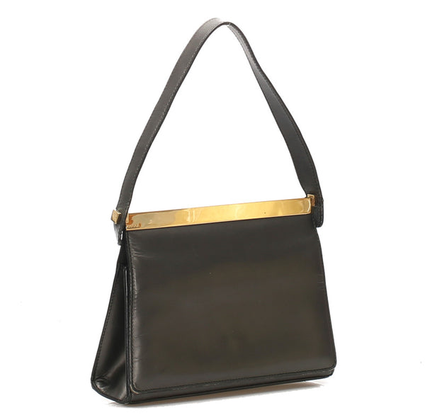 グッチ 001・2058 ブラック 黒 レザー ハンドバッグ GUCCI レディース 中古