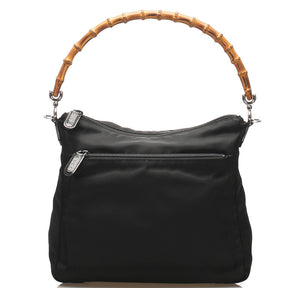 グッチ バンブー ブラック 黒 ナイロン ハンドバッグ レディース GUCCI 中古