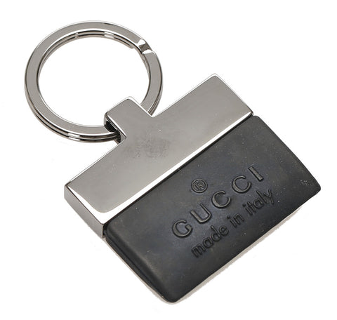 グッチ ブラック 黒 メッキ ゴム キーホルダー ユニセックス GUCCI 中古