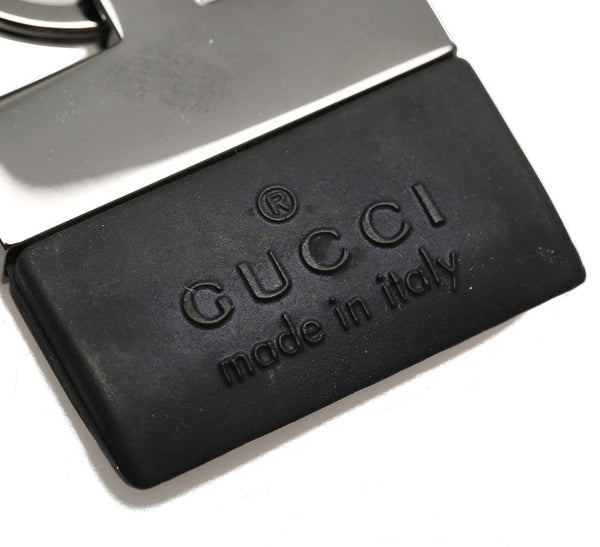 グッチ ブラック 黒 メッキ ゴム キーホルダー ユニセックス GUCCI 中古
