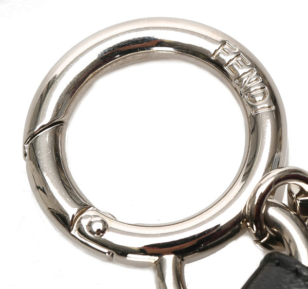 フェンディ ワインレッド ファー レザー チャーム ユニセックス FENDI 中古