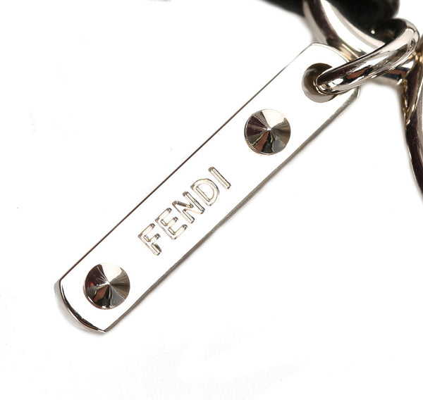 フェンディ ワインレッド ファー レザー チャーム ユニセックス FENDI 中古