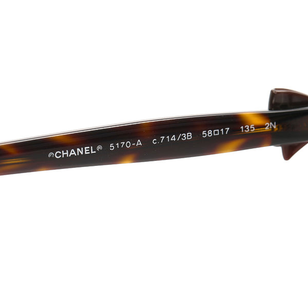 シャネル リボン ブラウン ブラック プラスチック サングラス レディース CHANEL 中古