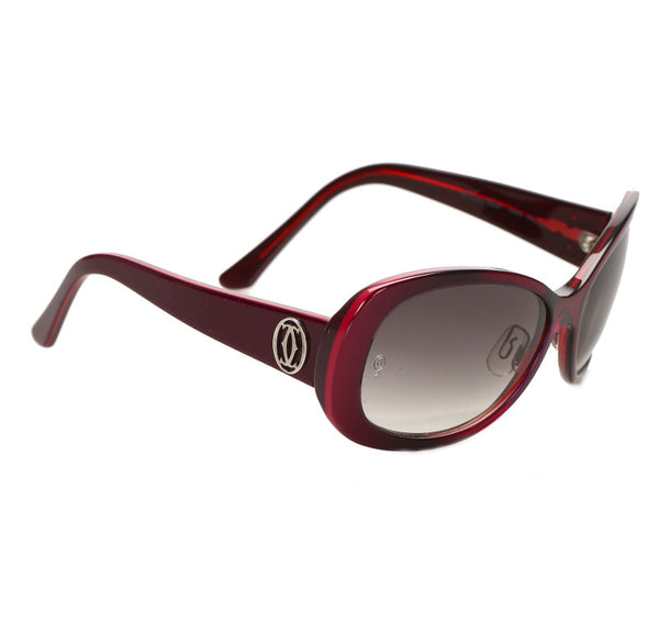 カルティエ ワインレッド プラスチック サングラス ユニセックス CARTIER 中古