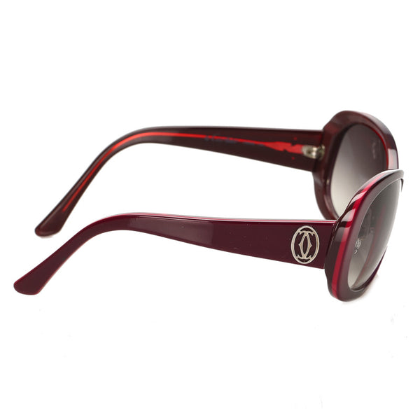 カルティエ ワインレッド プラスチック サングラス ユニセックス CARTIER 中古