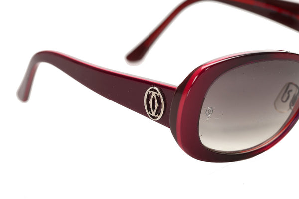 カルティエ ワインレッド プラスチック サングラス ユニセックス CARTIER 中古