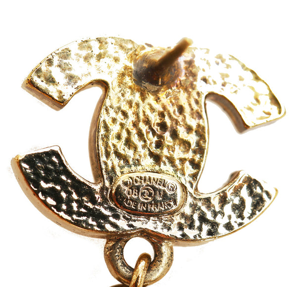 シャネル ココマーク フェイクパール ゴールド ホワイト メッキ ピアス レディース CHANEL 中古