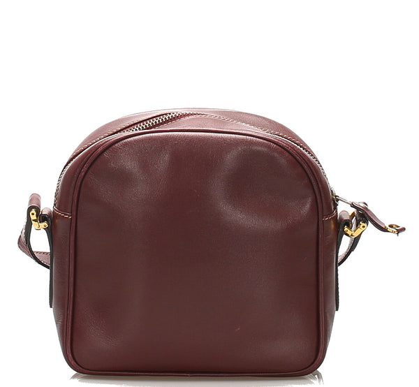 カルティエ ワインレッド レザー ショルダーバッグ レディース CARTIER 中古