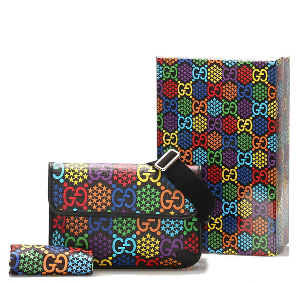 グッチ サイケデリック 598118 マルチカラー レザー ウエストバッグ レディース GUCCI 中古