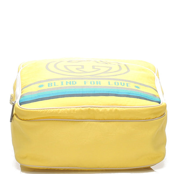 グッチ ブラインド フォー ラブ 536724 イエロー グレー ブルー ナイロン リュック バックパック ユニセックス GUCCI 中古