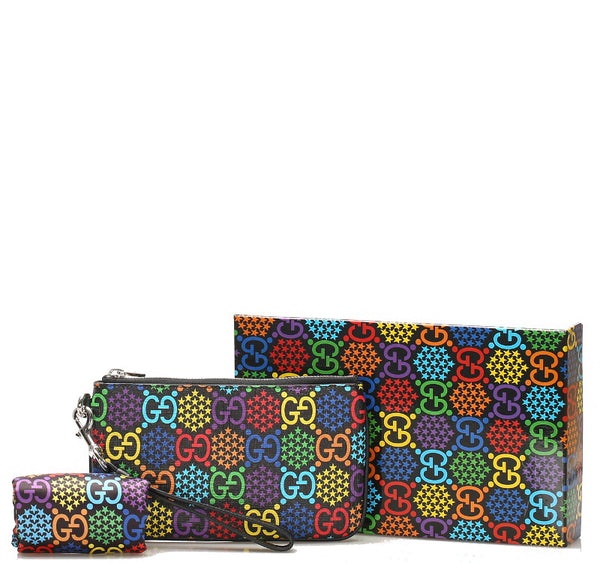 グッチ サイケデリック 603734  マルチカラー PVC レザー ポーチ ユニセックス GUCCI 中古