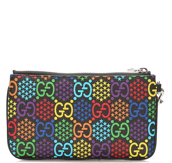 グッチ サイケデリック 603734  マルチカラー PVC レザー ポーチ ユニセックス GUCCI 中古