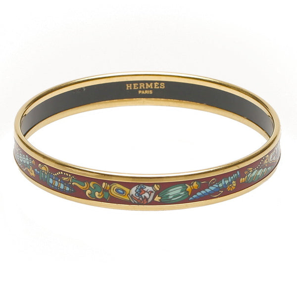 エルメス マルチカラー ゴールド メッキ バングル レディース HERMES 中古