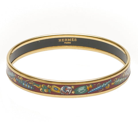 エルメス マルチカラー ゴールド メッキ バングル レディース HERMES 中古