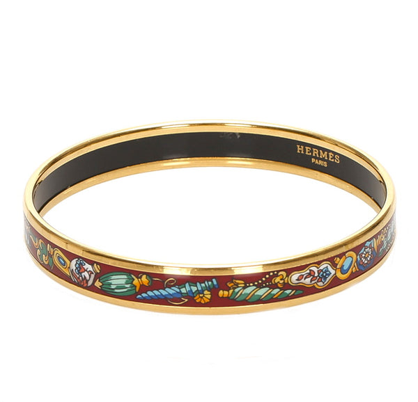 エルメス マルチカラー ゴールド メッキ バングル レディース HERMES 中古