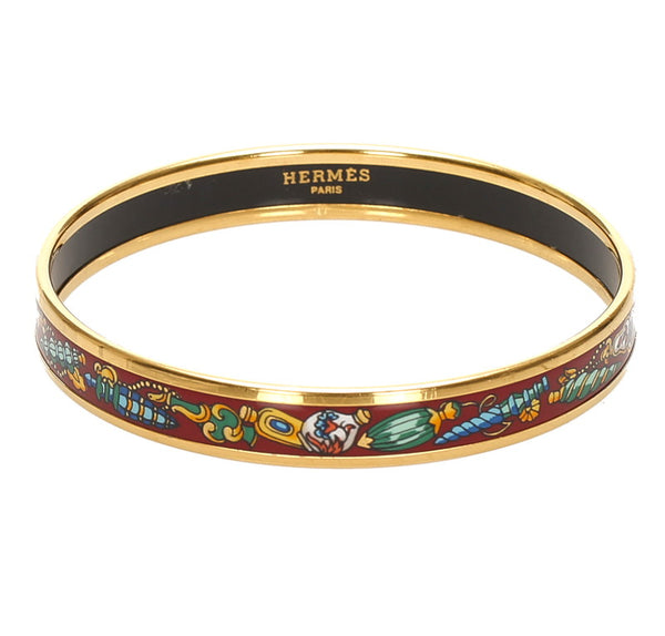 エルメス マルチカラー ゴールド メッキ バングル レディース HERMES 中古