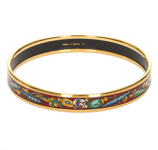 エルメス マルチカラー ゴールド メッキ バングル レディース HERMES 中古