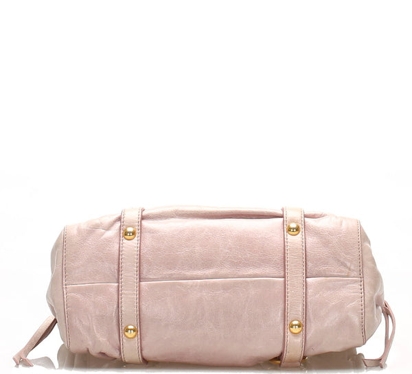 ミュウミュウ ピンク レザー ハンドバッグ ショルダーバッグ 2WAY レディース MIUMIU 中古