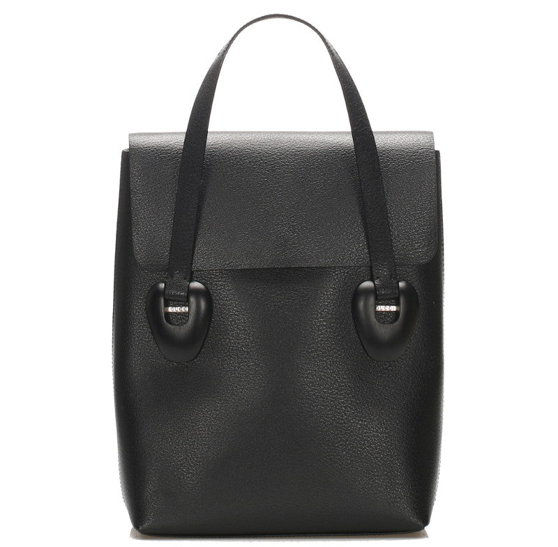 グッチ 002・2123・0452 ブラック　 レザー ハンドバッグ レディース GUCCI 中古