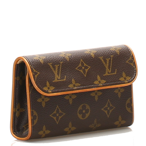 ルイ ヴィトン モノグラム フロランティーヌ M51855 ブラウン PVC レザー ウエストバッグ レディース LOUIS VUITTON 中古