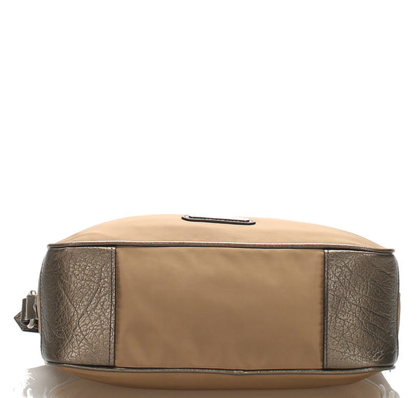 バーバリー ブラウン ナイロン レザー 斜め掛け ショルダーバッグ ユニセックス BURBERRY 中古