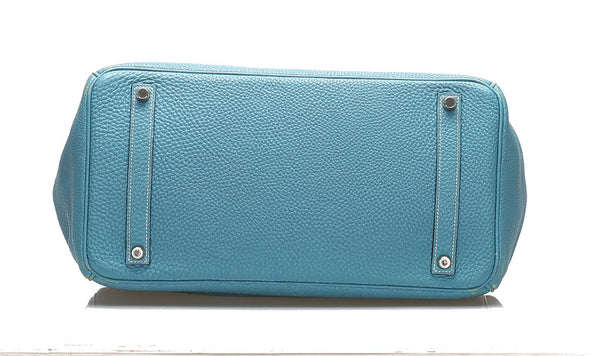 エルメス バーキン35 水色 レザー ハンドバッグ レディース HERMES □I刻印(2005年制)刻印 中古