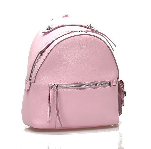 フェンディ ビジュー 8BZ036 ピンク レザー リュック バックパック レディース FENDI 中古