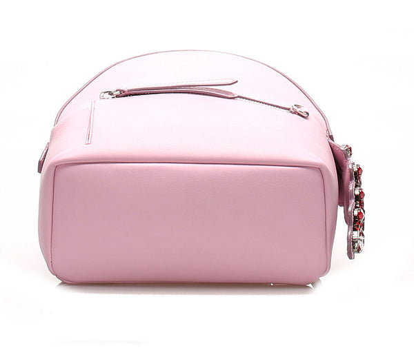 フェンディ ビジュー 8BZ036 ピンク レザー リュック バックパック レディース FENDI 中古