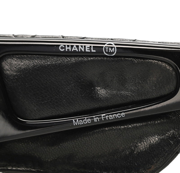シャネル ブラック 黒 プラスチック レザー サングラス ユニセックス CHANEL 中古