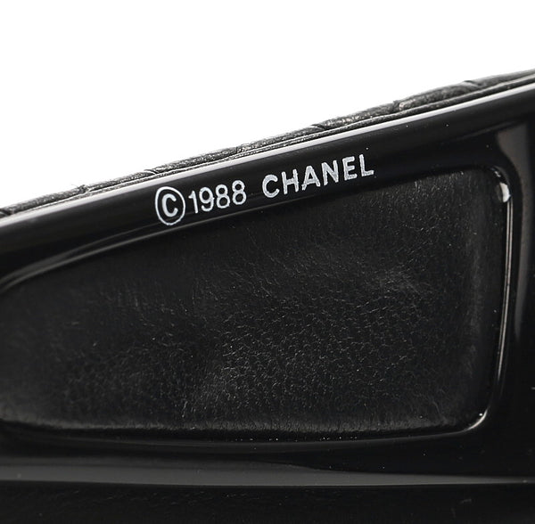 シャネル ブラック 黒 プラスチック レザー サングラス ユニセックス CHANEL 中古