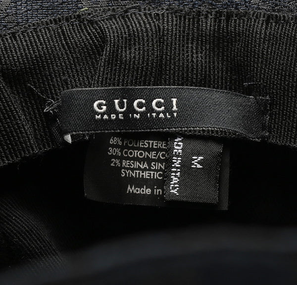 グッチ GGキャンバス ブラック 黒 キャンバス ハット  GUCCI 中古
