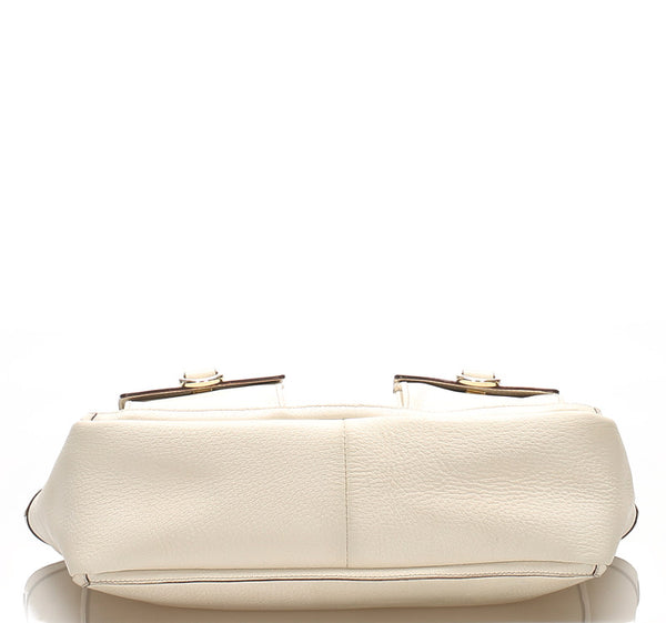 グッチ アビー 146247 ホワイト 白 レザー トートバッグ レディース GUCCI 中古