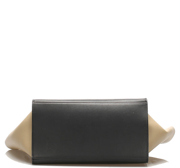 セリーヌ トラベーズ ブルー ブラック レザー ハンドバッグ レディース CELINE 中古