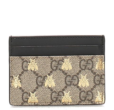 グッチ GGスプリーム ビー 233166 PVC レザー カードケース レディース GUCCI 中古